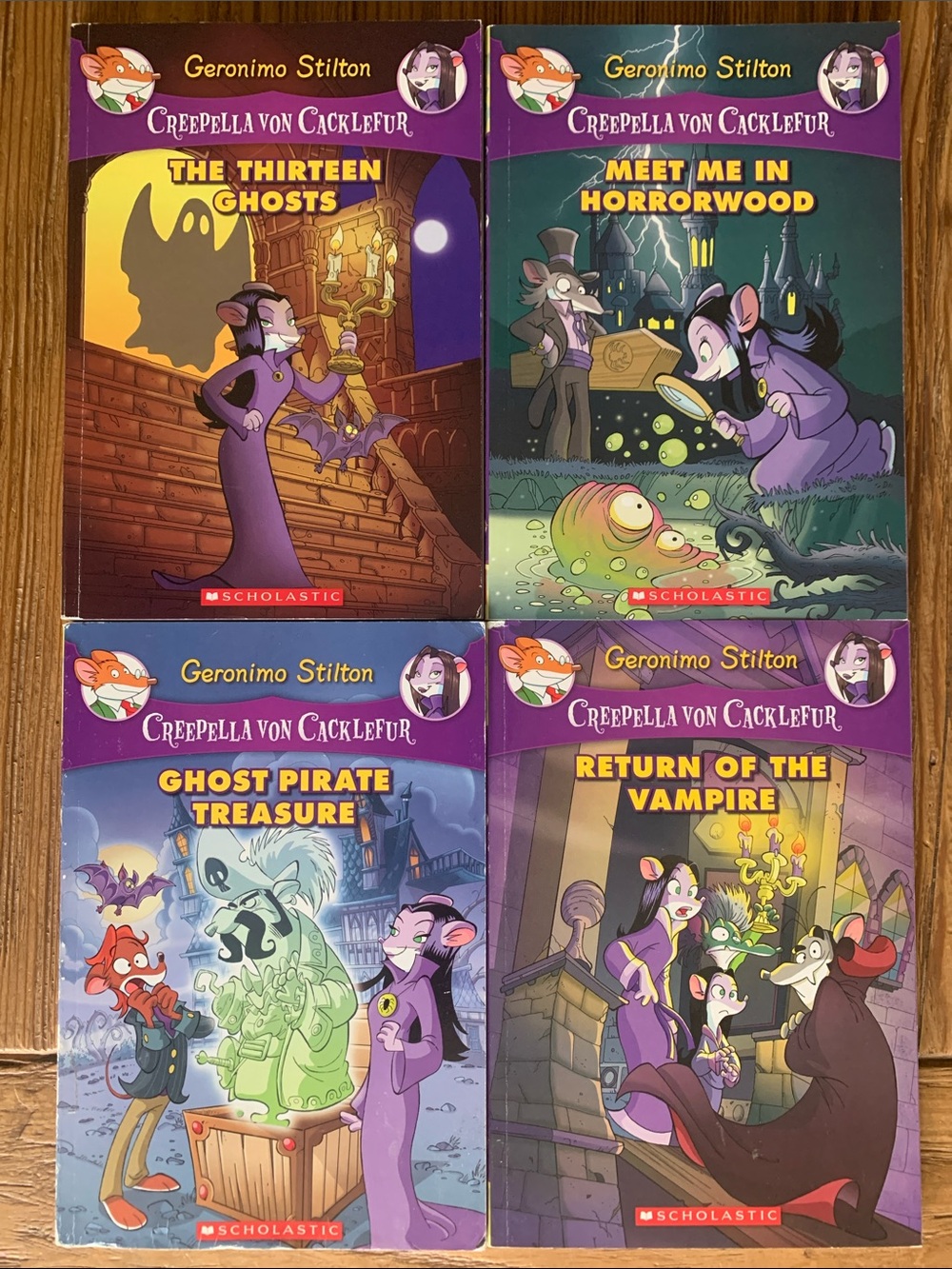 Geronimo Stilton Creepella von Cacklefur Book Bundle (4) Vols 1,2,3,4 EUC